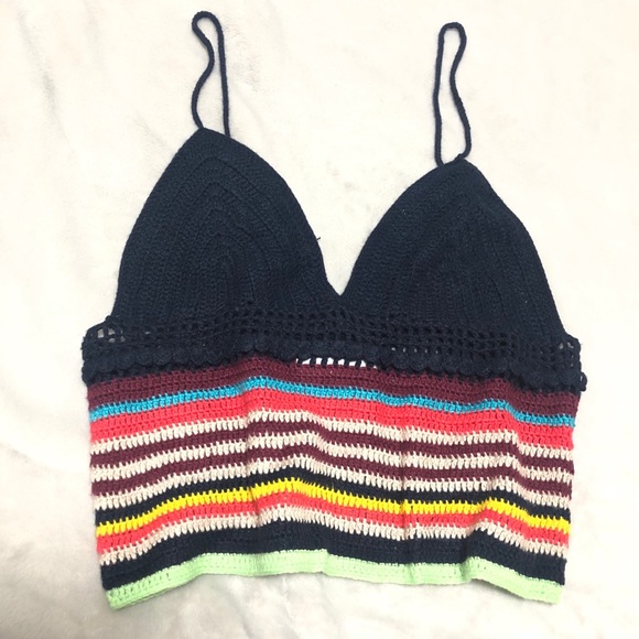 ZARA CROCHET colour bralette crop top S - Picture 8 of 8